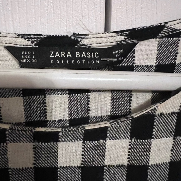 NWT. Zara Womens Short Check Smart Dress Black White - Size L - Picture 5 of 7